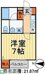 ルミエールエタンセルドゥー 1Kの間取図画像