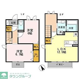 ハーモニー 2LDKの間取図画像