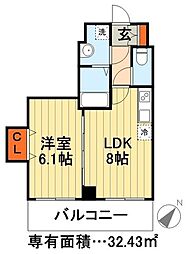 金太郎ヒルズ155 1LDKの間取図画像