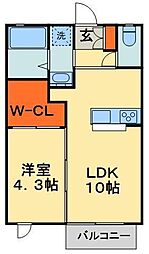 メゾン・バーニーズ 1LDKの間取図画像