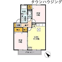 シャンクラインC 2LDKの間取図画像