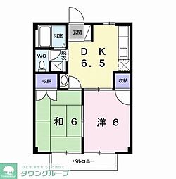 サンフラワーケイヨウ 2DKの間取図画像