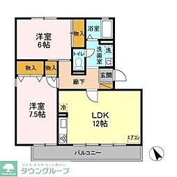 ドリームマウンテンD 2LDKの間取図画像