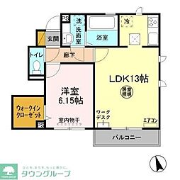 セレッソ・M 1LDKの間取図画像