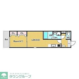 ジーメゾン千葉浜野クオリ 1LDKの間取図画像