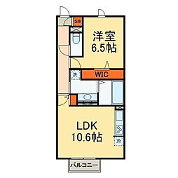 ハナミズキ 1LDKの間取図画像