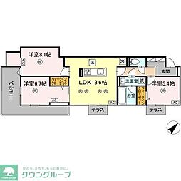 ウィンザーコート金田西 3LDKの間取図画像