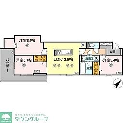 ウィンザーコート金田西 3LDKの間取図画像
