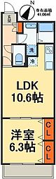 miliabitaNo35 1LDKの間取図画像