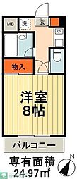 ミルフィーユ 1Kの間取図画像