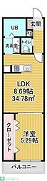 BR道表 1LDKの間取図画像