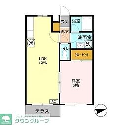ピュアパレス 1LDKの間取図画像