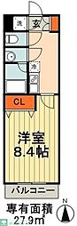グランメゾン椿森 1Kの間取図画像