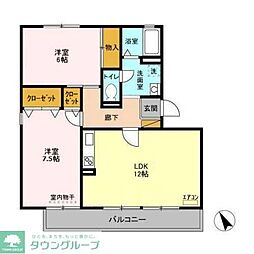 ドリームマウンテンD 2LDKの間取図画像