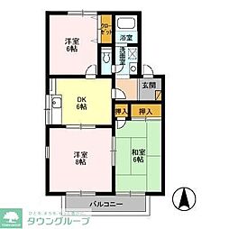モダンタイムス3 3DKの間取図画像