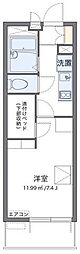 レオパレスガーデンハウスW 1Kの間取図画像