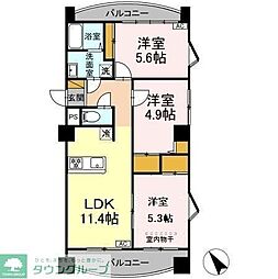 グリーンパークおゆみ野 3LDKの間取図画像