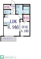 エスペリオ道場南 1LDKの間取図画像