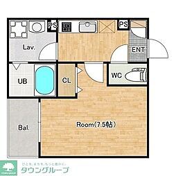ジーメゾン千葉浜野レヴィアン 1Kの間取図画像