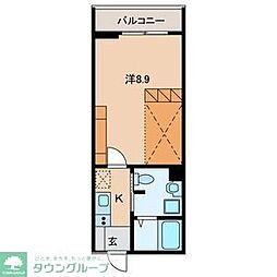 アテナ稲毛 1Kの間取図画像
