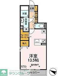 プランドール樹 ワンルームの間取図画像