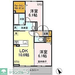サニーハイム 2LDKの間取図画像