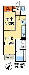 レガリスト浜野 1LDKの間取図画像