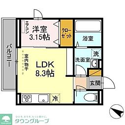 VivantA 1LDKの間取図画像