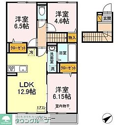 リオハイト 3LDKの間取図画像