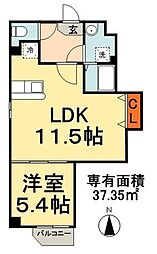 リトルズほんちば 1LDKの間取図画像