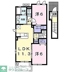 ヴェルカーサこいの森 2LDKの間取図画像