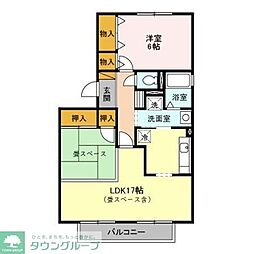 エーデルハイムC 1LDKの間取図画像