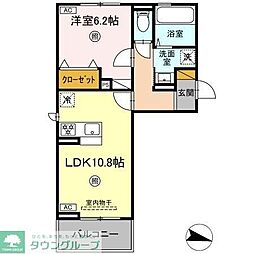 仮)D-room公津の杜A 1LDKの間取図画像