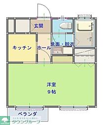 フェリーチェ検見川 1Kの間取図画像