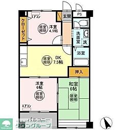 コモードB 3DKの間取図画像