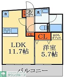 MAJESTIC千葉みなと 1LDKの間取図画像