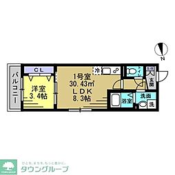 カイ・コート 1LDKの間取図画像