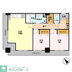 オーシャンビュー壱番館 2LDKの間取図画像
