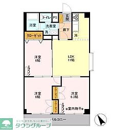 山善ビル 3LDKの間取図画像