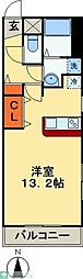 金太郎ヒルズ8 1Kの間取図画像