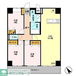 SYMPATHIQUE 3LDKの間取図画像
