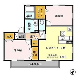 ピュア雅 2LDKの間取図画像