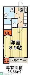 エクセレントコート千葉新宿 1Kの間取図画像