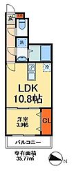 明幸3番館 1階1LDKの間取り