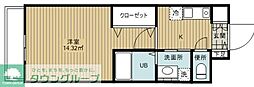 N-flats中板橋 1Kの間取図画像