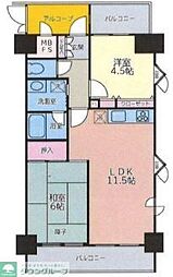 ライオンズプラザ本蓮沼 2LDKの間取図画像