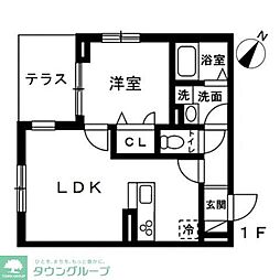 蕨市錦町4丁目マンション 1LDKの間取図画像