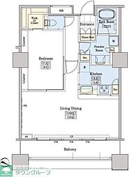 レジディアタワー上池袋タワーサイド 1LDKの間取図画像