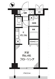 パルメゾン見次公園 1Kの間取図画像