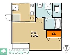 メゾンノワール 1Kの間取図画像